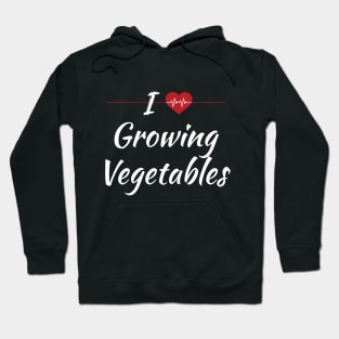 I Love Growing Vegetables Cute Red Heart / Heartbeat Hoodie